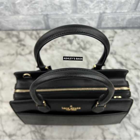 Kate Spade Madison Medium Satchel & Large Slim Bifold Wallet In Black - Picture 6 of 15